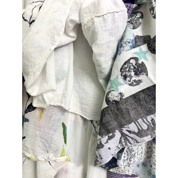 Etc. Boho Hippie Patchwork Multicolor Cotton Knit Sleeveless Midi Dress Size M - Picture 9 of 10